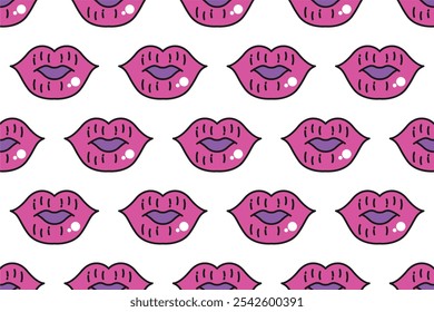 Fondo sin fisuras del patrón con los iconos del equipo del salón de belleza. Plantilla de fondo de patrón de iconos de maquillaje