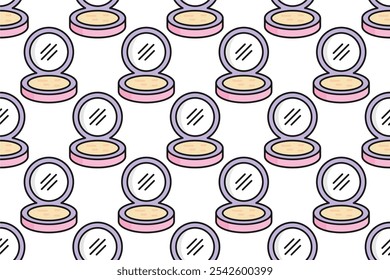 Seamless pattern background with beauty salon equipment icons. Make up icons pattern background template