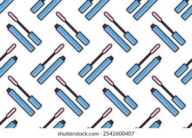 Seamless pattern background with beauty salon equipment icons. Make up icons pattern background template
