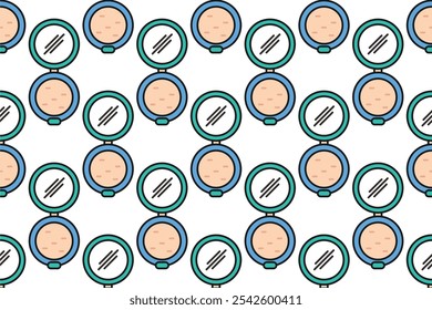 Seamless pattern background with beauty salon equipment icons. Make up icons pattern background template