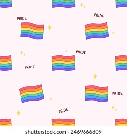 Seamless Pattern Background BG rainbow striped flag Pride Month. Multicolored LGBT LGBTQIA Hearts. Colorful Wrapping Present Gift Paper. LGBT+ Geometric Wallpaper.