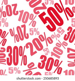 seamless pattern background with big sale percents off 