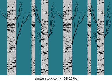 Seamless pattern, background with birch trees .textile, fabrics or wallpapers