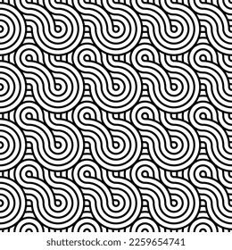 Seamless pattern background with black and white geometric stripe line. Design element template can be used for wallpaper, texture, textile, backdrop, vector illustration