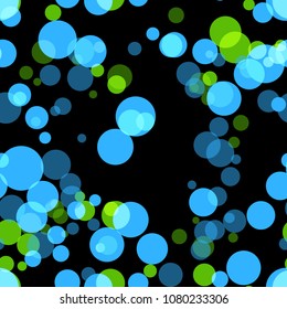 Seamless pattern. The background is blurry light. Lantern lights. Blue and green color.