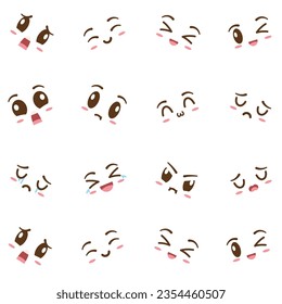 Seamless pattern background with borderless facial expressions Vector