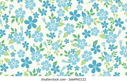 Seamless pattern background for Botanical leaf, with flower decor.