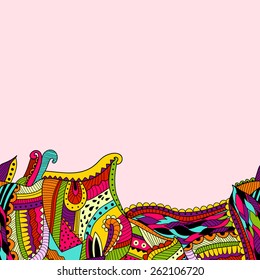 Seamless pattern background with bright abstract ornaments