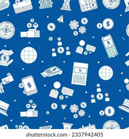 Sencillo fondo de patrones con iconos de finanzas empresariales Vector