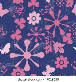 Seamless Pattern Background with Butterflies