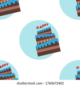 Seamless pattern background with cake. Template for background, banner, card, poster. Vector EPS10 illustration