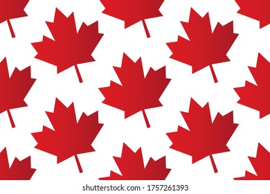 Seamless pattern background with Canada maple leaf. Template for background, banner, card, poster. Vector EPS10 illustration