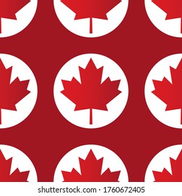 Seamless pattern background with Canadian maple leaf. Template for background, banner, card, poster. Vector EPS10 illustration