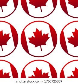 Seamless pattern background with Canadian maple leaf. Template for background, banner, card, poster. Vector EPS10 illustration