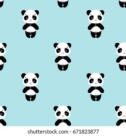 Seamless pattern background with cartoon cute panda