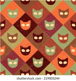 seamless pattern background with cats- Illustration