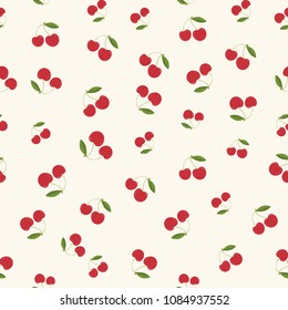 Seamless pattern background with cherry. Vector illustration.