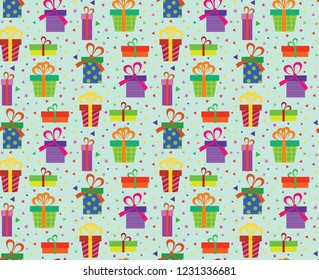 Seamless pattern background for Christmas or Birthday. Vector illustration