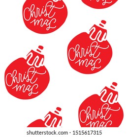 Seamless pattern, background with Christmas hand drawn elements. Winter holiday sketch banner, poster, greeting card design element.