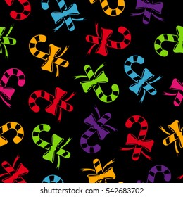 Seamless pattern background with Christmas lollipops