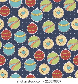 seamless pattern background with Christmas toys.