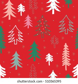 Seamless pattern background with Christmas tree design