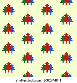 seamless pattern and background of Christmas winter forest. Abstract illustration