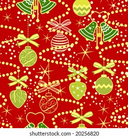 Seamless pattern background with Christmas-tree decoration