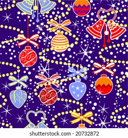 Seamless pattern background with Christmas-tree decoration