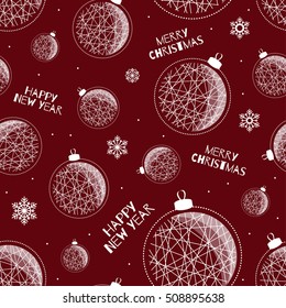 Seamless pattern background with Christmas-tree decoration