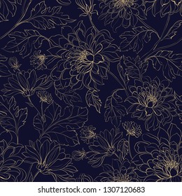 Seamless pattern background from chrysanthemums. Vector illustration.