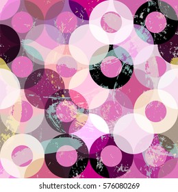seamless pattern background, with circles, strokes and splashes, grungy