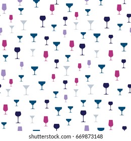 Seamless pattern background with cocktail drinks