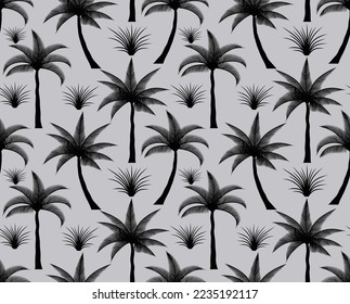 seamless pattern background with coconut palm trees 
