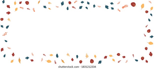 Fondo de patrón impecable. Colección de fondo otoñal con hojas, arce, marco. Ilustración vectorial del patrón de doodle sin fisuras editable para invitación de cumpleaños, postales y banner web