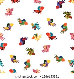 
pájaros de fondo de patrón ininterrumpido vuelan en el cielo