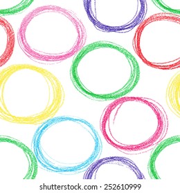 Seamless pattern background with colored pencil circles
