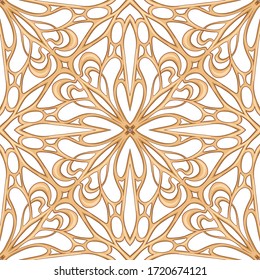 Seamless pattern, background. Colored vector illustration in art nouveau style, vintage, old, retro style. Isolated on white background..