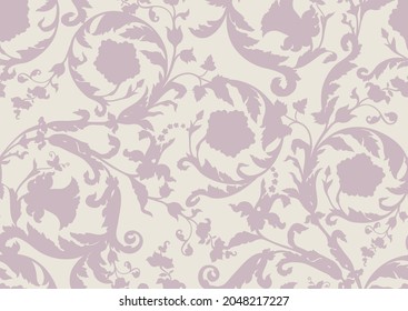 Seamless pattern, background. Colored vector illustration. In baroque, rococo, victorian, renaissance medieval style. In decorative style. Ethnic patterned ornate hand drawn.