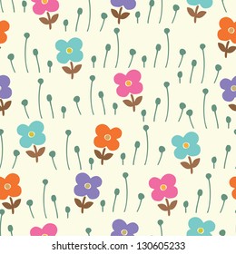 Seamless pattern background of colorful flower , Vector illustration eps 10