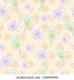 Seamless pattern background of colorful flower , Vector illustration