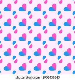 seamless pattern background, colorful heart shape, beautifully styled