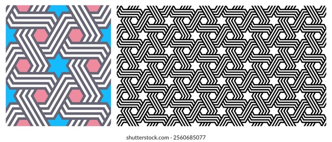 Seamless pattern, Seamless background, Colors easily changed, Vector illustration.