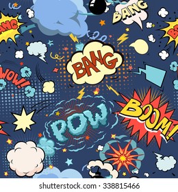 Seamless Pattern Background With Comic Book Speech Bubbles Vector  Illustration