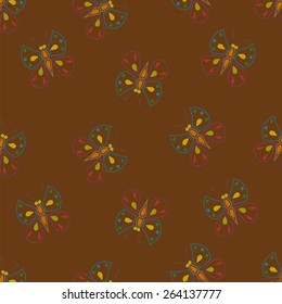 Seamless pattern for the background, composed of small colorful butterflies