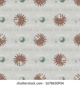 seamless pattern background Coronavirus COVID-19 . Virus bacteria