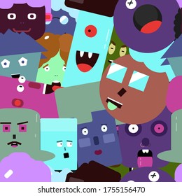 Sensación sin foco de fondo de doodle lindo y divertido. Ilustración vectorial eps10