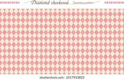 Seamless Pattern Background with cute pink Diamond Checkers