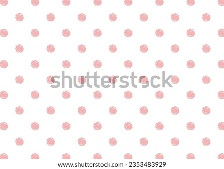 Seamless pattern background with Cute pink polka dots with hand-drawn crayon touch