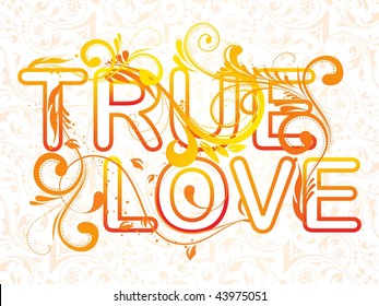 seamless pattern background with decorated true love, vector wallpaper